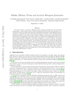 Nebula: Efficient, Private and Accurate Histogram Estimation