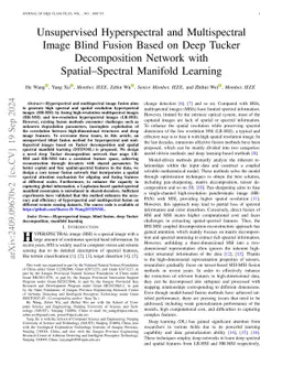 Unsupervised Hyperspectral and Multispectral Image Blind Fusion Based on
  Deep Tucker Decomposition Network with Spatial-Spectral Manifold Learning