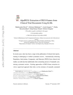 AlpaPICO: Extraction of PICO Frames from Clinical Trial Documents Using
  LLMs
