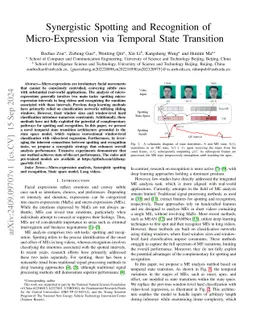 Synergistic Spotting and Recognition of Micro-Expression via Temporal
  State Transition