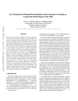 Pre-Training for 3D Hand Pose Estimation with Contrastive Learning on
  Large-Scale Hand Images in the Wild