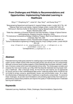 From Challenges and Pitfalls to Recommendations and Opportunities: Implementing Federated Learning in Healthcare