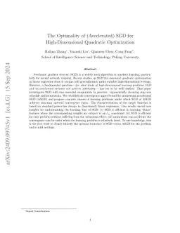The Optimality of (Accelerated) SGD for High-Dimensional Quadratic
  Optimization