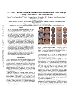 VGG-Tex: A Vivid Geometry-Guided Facial Texture Estimation Model for
  High Fidelity Monocular 3D Face Reconstruction