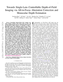 Towards Single-Lens Controllable Depth-of-Field Imaging via Depth-Aware Point Spread Functions