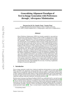 Generalizing Alignment Paradigm of Text-to-Image Generation with
  Preferences through $f$-divergence Minimization