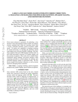 Large Language Model Based Generative Error Correction: A Challenge and
  Baselines for Speech Recognition, Speaker Tagging, and Emotion Recognition