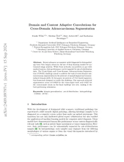 Domain and Content Adaptive Convolutions for Cross-Domain Adenocarcinoma
  Segmentation