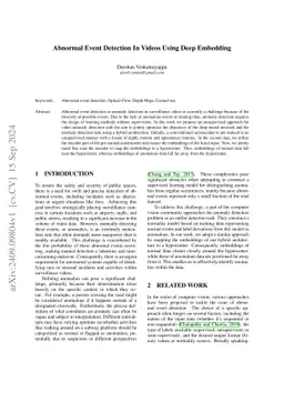 Abnormal Event Detection In Videos Using Deep Embedding