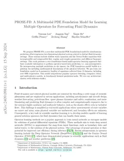 PROSE-FD: A Multimodal PDE Foundation Model for Learning Multiple
  Operators for Forecasting Fluid Dynamics