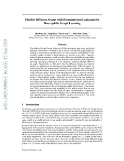 Flexible Diffusion Scopes with Parameterized Laplacian for Heterophilic
  Graph Learning