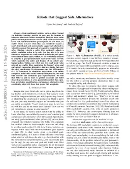 Robots that Suggest Safe Alternatives