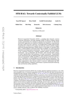 SFR-RAG: Towards Contextually Faithful LLMs