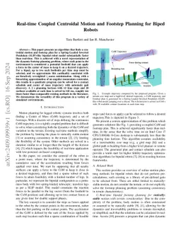 Real-time Coupled Centroidal Motion and Footstep Planning for Biped
  Robots