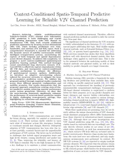 Context-Conditioned Spatio-Temporal Predictive Learning for Reliable V2V
  Channel Prediction