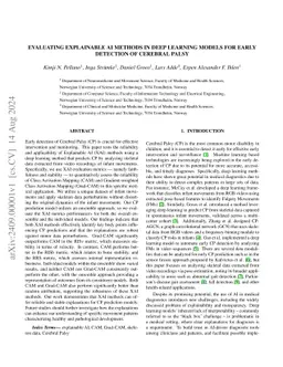 Evaluating Explainable AI Methods in Deep Learning Models for Early
  Detection of Cerebral Palsy