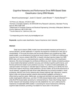 Cognitive Networks and Performance Drive fMRI-Based State Classification
  Using DNN Models