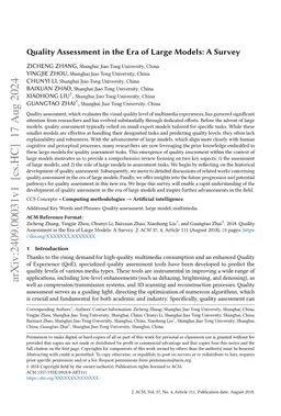 Quality Assessment in the Era of Large Models: A Survey