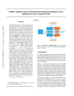 SORSA: Singular Values and Orthonormal Regularized Singular Vectors
  Adaptation of Large Language Models