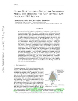 NeuroLM: A Universal Multi-task Foundation Model for Bridging the Gap between Language and EEG Signals