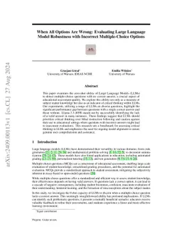 Wait, that's not an option: LLMs Robustness with Incorrect Multiple-Choice Options