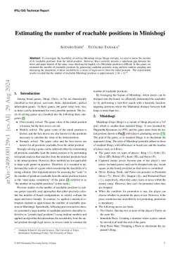 Estimating the number of reachable positions in Minishogi