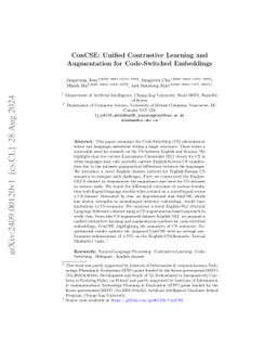 ConCSE: Unified Contrastive Learning and Augmentation for Code-Switched
  Embeddings