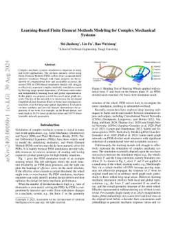 Learning-Based Finite Element Methods Modeling for Complex Mechanical
  Systems