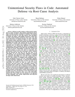 Unintentional Security Flaws in Code: Automated Defense via Root Cause
  Analysis