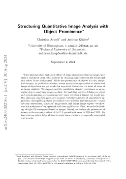 Structuring Quantitative Image Analysis with Object Prominence