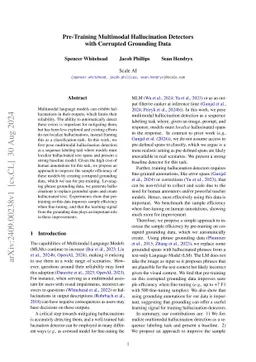 Pre-Training Multimodal Hallucination Detectors with Corrupted Grounding
  Data
