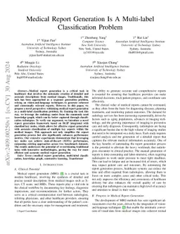 Medical Report Generation Is A Multi-label Classification Problem