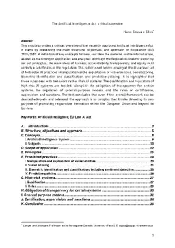 The Artificial Intelligence Act: critical overview