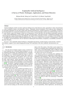 Explainable Artificial Intelligence: A Survey of Needs, Techniques, Applications, and Future Direction