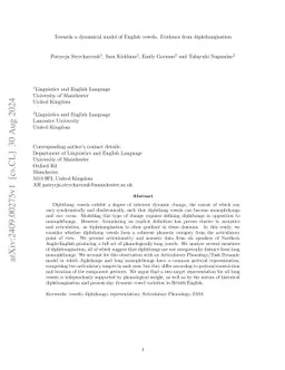 Towards a dynamical model of English vowels. Evidence from
  diphthongisation