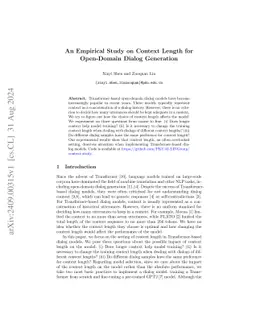 An Empirical Study on Context Length for Open-Domain Dialog Generation