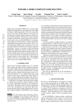 Toward a More Complete OMR Solution