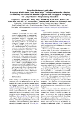 From Prediction to Application: Language Model-based Code Knowledge
  Tracing with Domain Adaptive Pre-Training and Automatic Feedback System with
  Pedagogical Prompting for Comprehensive Programming Education