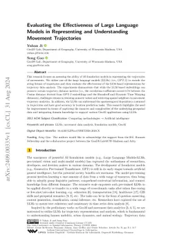 Evaluating the Effectiveness of Large Language Models in Representing
  and Understanding Movement Trajectories