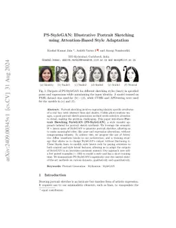 PS-StyleGAN: Illustrative Portrait Sketching using Attention-Based Style
  Adaptation