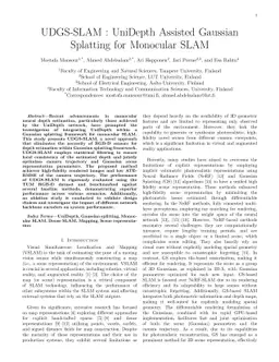 UDGS-SLAM : UniDepth Assisted Gaussian Splatting for Monocular SLAM