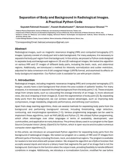 Separation of Body and Background in Radiological Images. A Practical
  Python Code