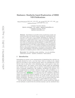 Simbanex: Similarity-based Exploration of IEEE VIS Publications