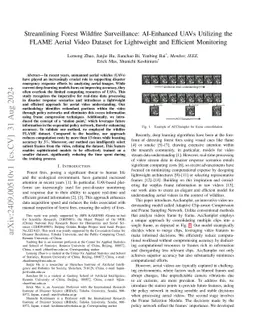 Streamlining Forest Wildfire Surveillance: AI-Enhanced UAVs Utilizing
  the FLAME Aerial Video Dataset for Lightweight and Efficient Monitoring