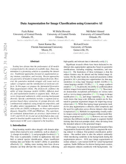 Data Augmentation for Image Classification using Generative AI