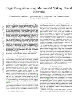 Digit Recognition using Multimodal Spiking Neural Networks