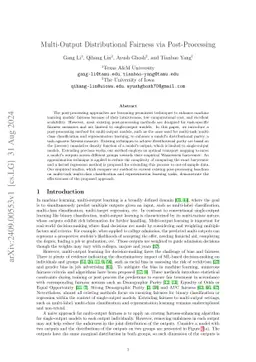 Multi-Output Distributional Fairness via Post-Processing
