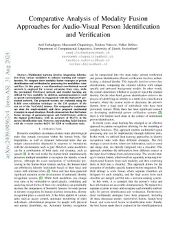 Comparative Analysis of Modality Fusion Approaches for Audio-Visual
  Person Identification and Verification