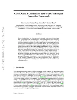 COMOGen: A Controllable Text-to-3D Multi-object Generation Framework