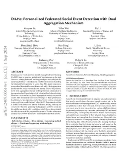 DAMe: Personalized Federated Social Event Detection with Dual
  Aggregation Mechanism